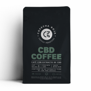 Funda de café CBD Coffee de Cosecha Roja vista frontal con fondo transparente