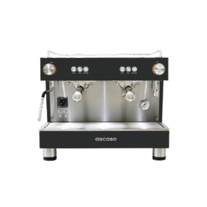 Cafetera espresso profesional Ascaso Bar One 2GR de dos grupos en barra de café.